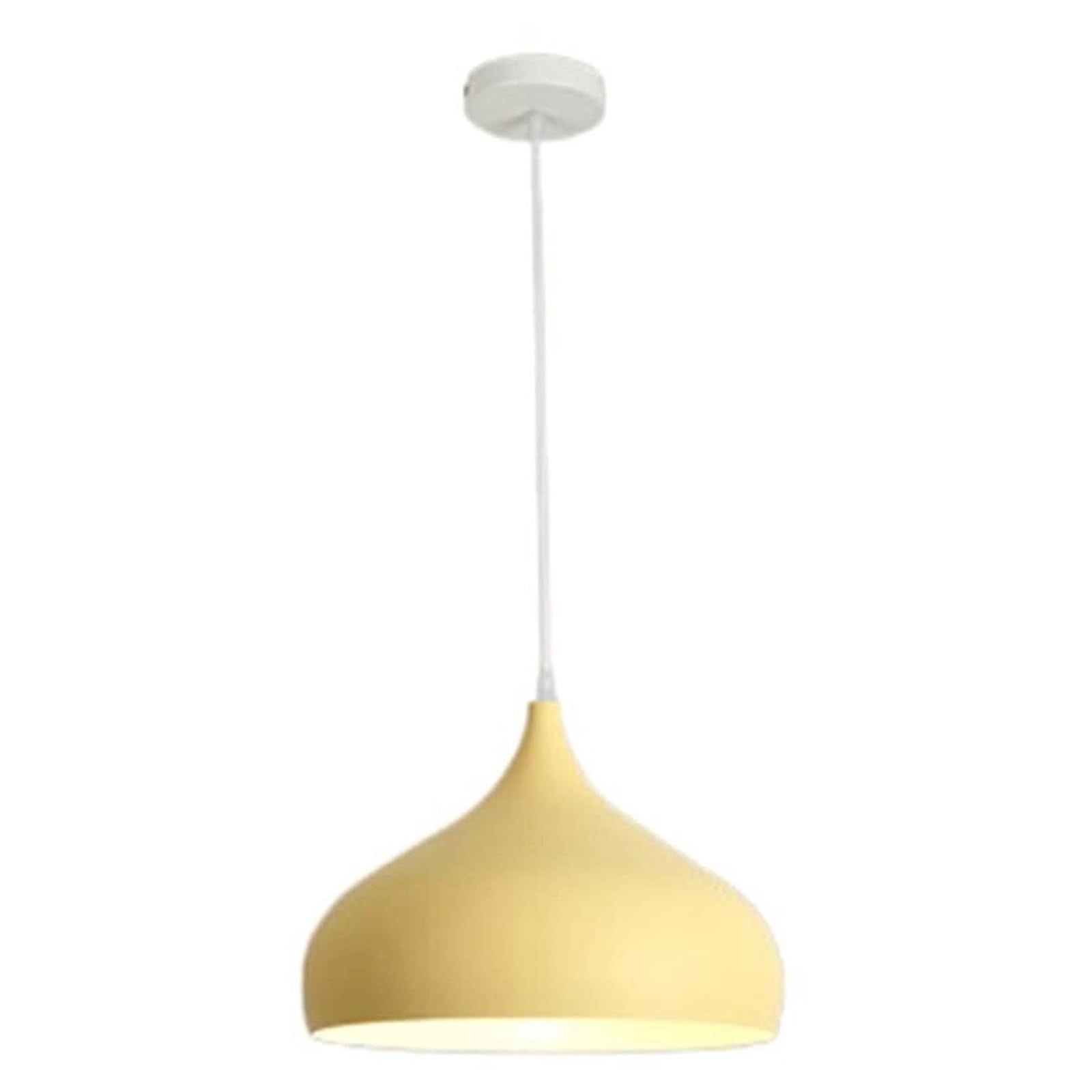 KHUKHU Ceiling Chandelier Macaron Color Pendant Lights Scandinavian Hanging Light for Coffee Shop Living Room Kitchen Island Simplicity E27 Base Single Head Bedside Hanging Lamp(Yellow,35cm)