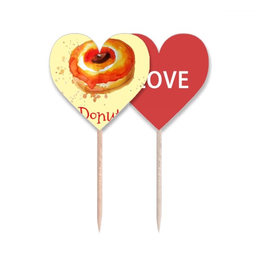 Drapeau cupcake love heart aquarelle peint à la main pour pâtisserie