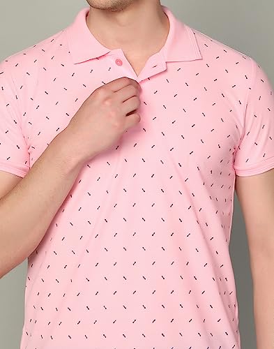 Image of INKKR Men's Printed Polo Neck Half Sleeve Multicolor T-Shirt
