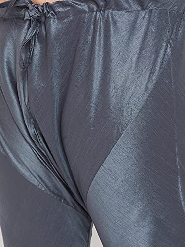 Image of VASTRAMAY Plus Size Men's Silk Blend Kurta Set-New Steel Grey