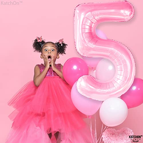 Image of KatchOn Light Pink Balloon Number 5-40 Inch | Light Pink Number 5 Balloon
