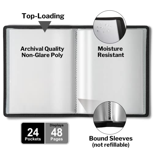 Dunwell Art Portfolio 9X12 Folder - (Silver), 9 X 12 Art Holder For Kids, 24 Pockets Display 48 Pages, Art Folder, Portfolio Binder, Art Folio, Portfolio Book, Art Binder, 9X12 Art Portfolio #TOP2