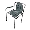 Mobiclinic, Toilettenstuhl, Puente, Europäische Marke, Toilettensitz für Ältere und Behinderte, mit Deckel, WC Sitz, Verchromter Stahl, Höhenverstellbar, Eimer leicht herauszuziehen, Armlehne