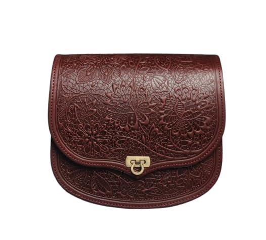 Handmade Burgundy Leather Messenger Bag for Women & Men – Vintage Crossbody Tote Purse with Strap, Medium Travel Bag for Work, School, Office, Stylish Boho Satchel