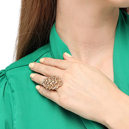 Image of SOHI Cocktail Ring for Women & Girls, Chunky Ring, Finger Ring, adjustable ring, Ladies Ring, Gold Plated Ring, aesthetic jewellery, hand ring for women
