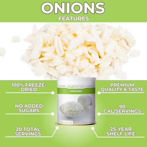 Nutristore Freeze Dried Onions | Premium Quality Vegetables For Long Term Storage Or Recipes | Emergency Survival Canned Food Supply thumb #4