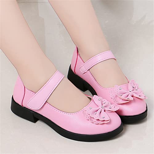 Children Shunky Heel Flower Sandals Fashion Princess Shoes Performance Sandals Children Shoes Infant Sandals Girls (Pink, 11.5 Little Child)4
