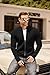 COOFANDY Mens Cardigan Sweater Full Zip Up Stand Collar Knitted Pullover Business Dress Vintage Striped Long Sleeve Sweaters Black S-3XL