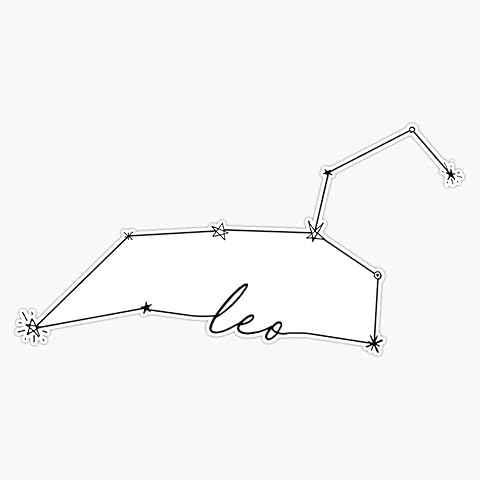 Leo Constellation Zodiac Doodle Bumper Sticker Vinyl Decal 5 inches