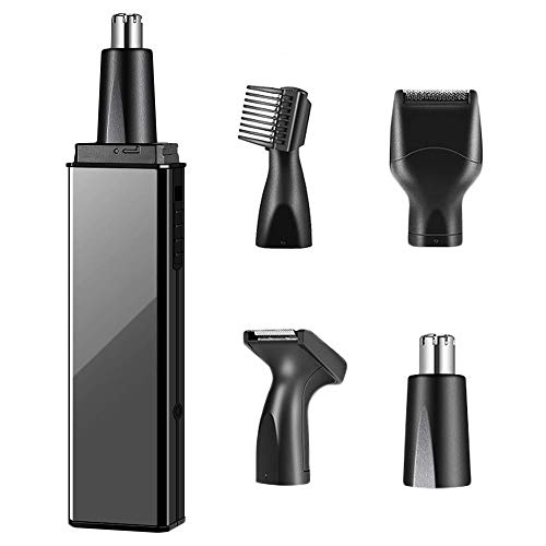 Nose Hair Trimmer for Men Rechargeable USB, 4 in 1 Nose Hair Trimmer Kit Include Nose Trimmer, Eyebrow Trimmer, Mustache Trimmer and Sideburn Trimmer.