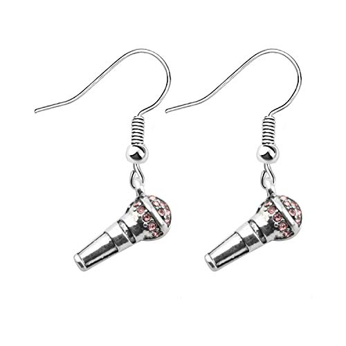 CENWA Microphone Charm Earrings Music Jewelry Musician Gifts for Singer Karaoke Gifts Music