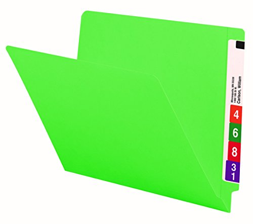 Smead End Tab File Folder, Shelf-Master Reinforced Straight-Cut Tab, Letter Size, Green, 100 per Box (25110)