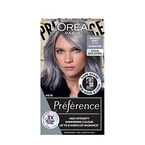 LOréal Paris Permanent Hair Colour Long-Lasting Shine and Intense Colour For up to 8 Weeks Preference Vivids (Colorista) Smokey Grey 9.11 x1 pack