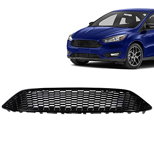 ANDPLAY Front Upper Center Sport Grille Grill Compatible with Ford Focus S & SE 2015-2018 F1EZ-8200A, F1EZ-8200B Honeycomb Style