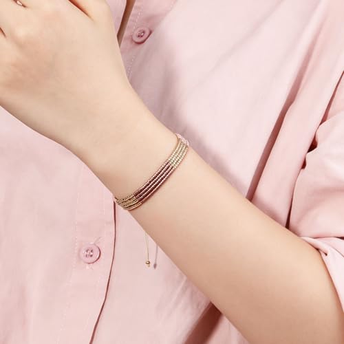 Image of KELITCH Layered Miyuki Beads Bracelets Adjustable Strand Bracelets Bangles Bohemian Style Summer