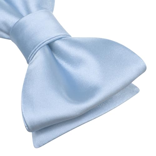 Image of Dubulle Self Tie Bow Ties and Lapel Pin for Men Paisley Solid Mens Bowtie and Handkerchief Cufflinks Set Wedding
