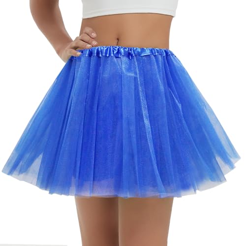 Women's 5-Layer Tulle Tutu Skirt, Adult Dance Ballet Tulle Dress,Teens Halloween Cosplay Running Tutu