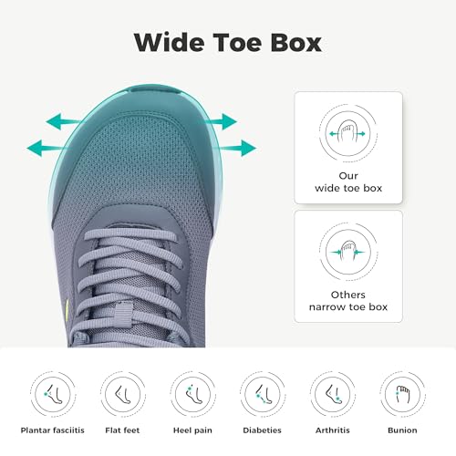 Image of IIV Mens Walking Shoes with Arch Support Wide Toe Box Tennis Sneakers Plantar Fasciitis Running Shoes