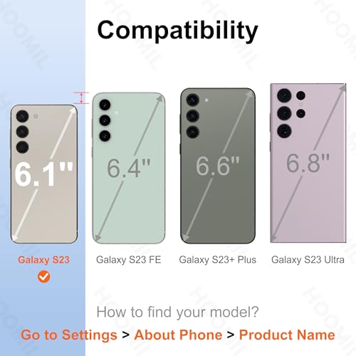Image of HOOMIL Case for Samsung Galaxy S23, Anti-Yellowing, Clear