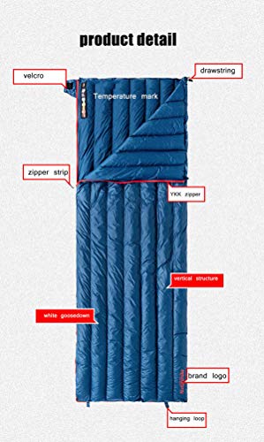 Naturehike Ultralight Goose Down Camping Sleeping Bag 800 Fill Power Compact Envelope Backpacking Sleeping Sack For Hiking Outdoor (Blue) #TOP1