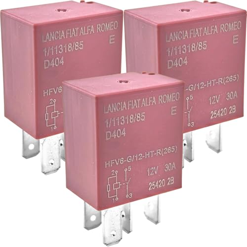 3-Pack HFV6/012H-TR(265) 12V DC 30A 4-Pin Automotive Relay for Fan, AC & Headlight Control - Compatible with Select Volkswagen, Great Wall, Emgrand Models (Fixes Overheating/Electrical Failures)