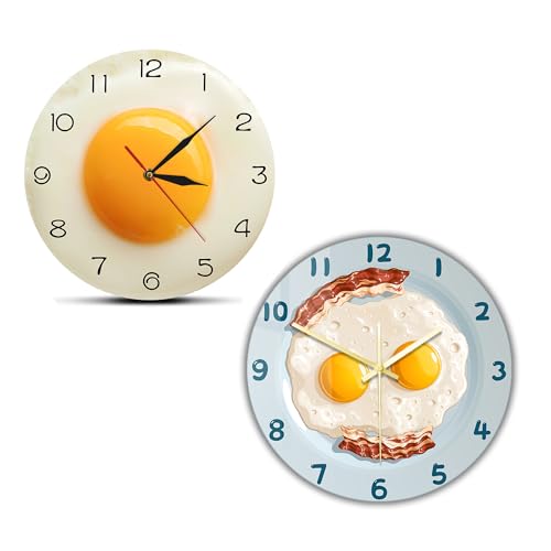 Reloj de Pared Huevos Fritos - Silencioso, Analógico miniatura 1