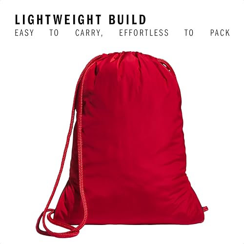 Image of adidas Alliance Sackpack - Drawstring Backpack for Sports, Small Gym, Team Power Red 2 /3, One Size, Alliance Sackpack - Drawstring Backpack Small Bag for Men and Women