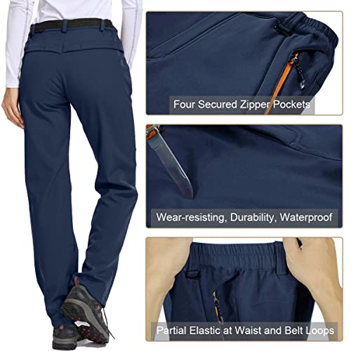 Jessie Kidden Women's Waterproof Pants Hiking Ski Snow Fish Fleece Lined Insulated Outdoor Golf Travel Pant (26, 801F Blue Xs) #TOP2