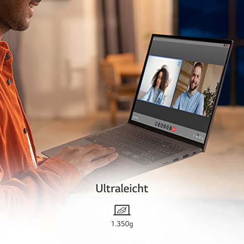 2022 LG gram 17 Zoll Ultralight Notebook - 1,350g Intel Core i7 Laptop (16GB RAM, 1TB SSD, 17,5h Akkulaufzeit, 16:10 Entspiegeltes IPS-Display, Thunderbolt 4, Win 11 Home, Mirametrix) - Grau – Bild 4
