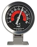 TFA Dostmann Backofenthermometer analog 14.1030.60 zur Temperaturüberwachung des Backofen aus Edelstahl zum Hängen oder Stellen bis 300Degree C Silber