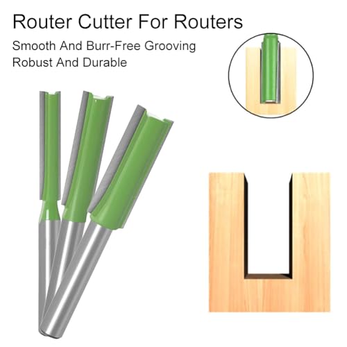 Gerade Fräser Schneiden,Fräser Für Oberfräse,Holz Fräser Router Bit,Oberfräser Nutfräser,Mehrere Größen Fräser,6MM Schaft,3MM,4MM,5MM,6MM,8MM,10MMM,12MM,7 Stück,Kiuiom