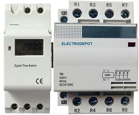 Elettrodepot 50 Amp 4 Pole Programmable Timer and Contactor