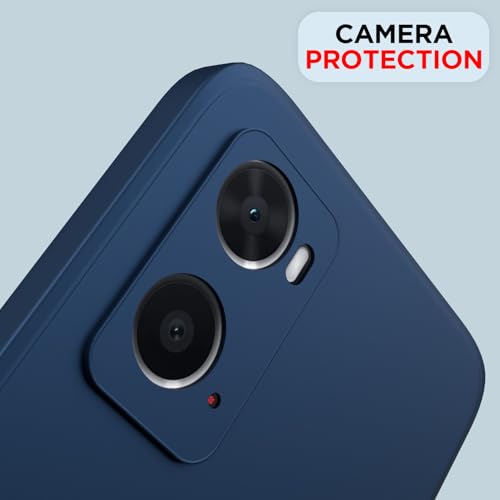 Image of Outlouders Back Cover for Oppo A76 / Oppo A96 / Oppo A36 | Camera Protection | Durable Soft Matte Silicone Bumper Case (Blue)