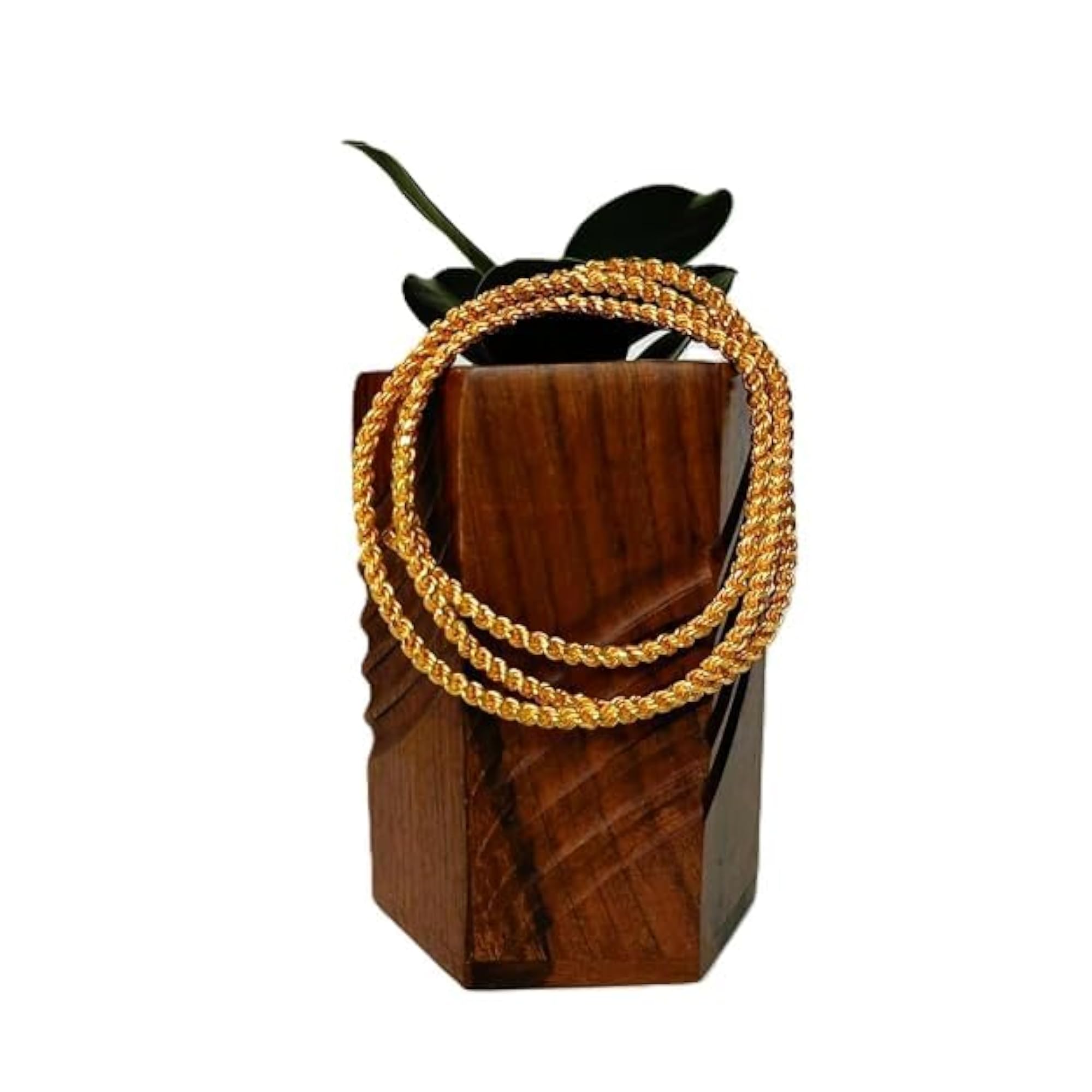 Women's 24 Inch Golden Glow Murukku Chain Necklace