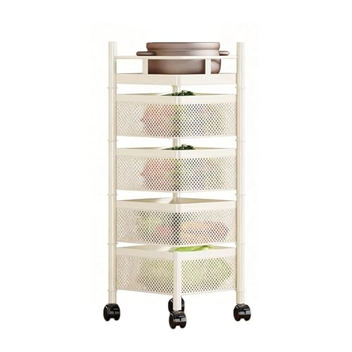 Genérico Cesta Giratoria De Almacenamiento Cuadrada Multicapa, Estante Giratorio For Verduras con Ruedas, Organizador De Almacenamiento For Baño, For Patatas Y Cebollas(Color 1,4 Tiers)