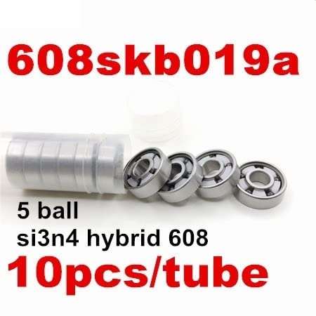 608 Black Ceramic 5 Ball Bearings for Roller Skates Speed Skating Longboard Scooter Skateboard Inline Skates Parts(10pcs 608rs 5 Balls)