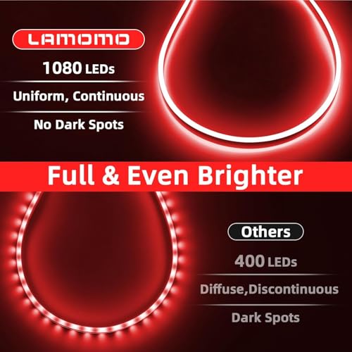Image of Lamomo LED Strip Lights, 32.8Ft Red Neon Led Rope Lights, 0.65in /Cut DIY Flexible Silicone Waterproof 24V Led Light Strip for Bedroom,Indoor, Living Room, Kitchen（Power Adapter not Included