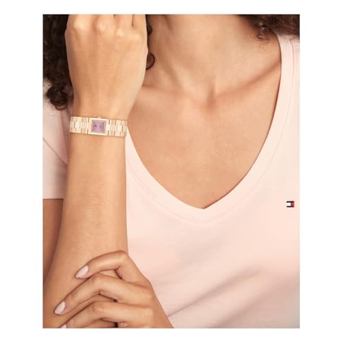 Image of Tommy Hilfiger Ivy Quartz Analog with Purple Dial Rose Gold Stainless Steel Strap Watch for Women - TH1782788