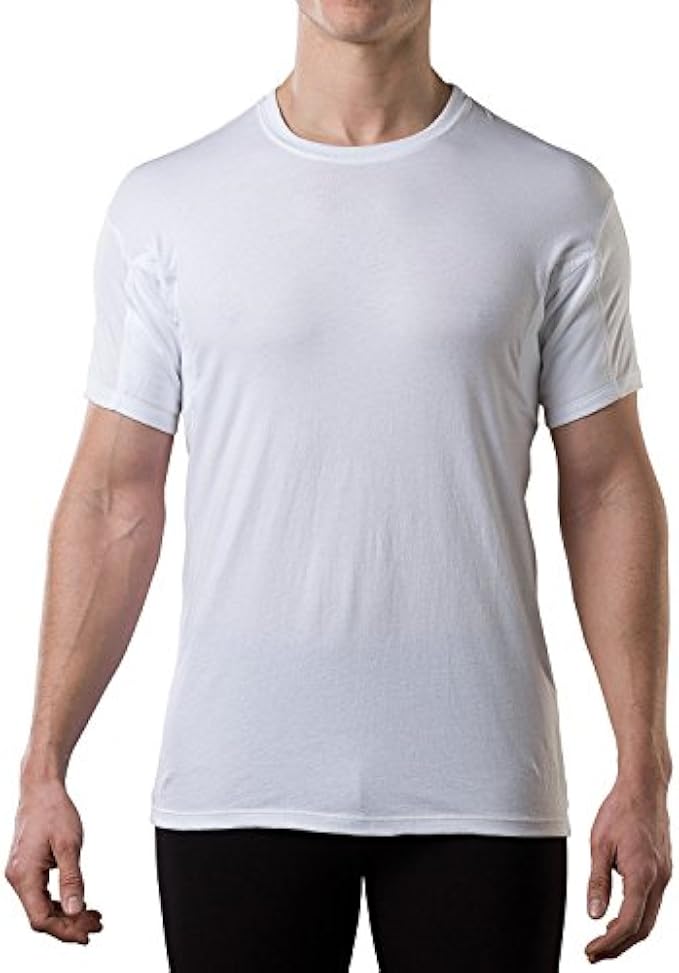 Sweatproof Undershirt for Men with Underarm Sweat Pads (Original Fit, Crew Neck)