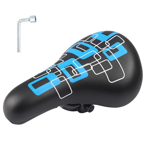 MEGHNA Kleine FahrradsattelExtra weicher & wasserdichter Fahrradsitz für Jungen/Mädchen rutschfeste Polsterung Breites Fahrradkissen Dual Shock für 12-20Zoll Mountain Bike
