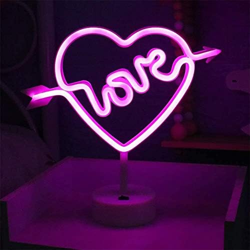 ZHLFDC Pink Romantic Heart LED Neon Rope Light, 4W LED Neon Lights Waterproof Resistant - for Walls, Window, Shop, Bar, Hotel Ideal for Christmas Lighting, 29 10cm