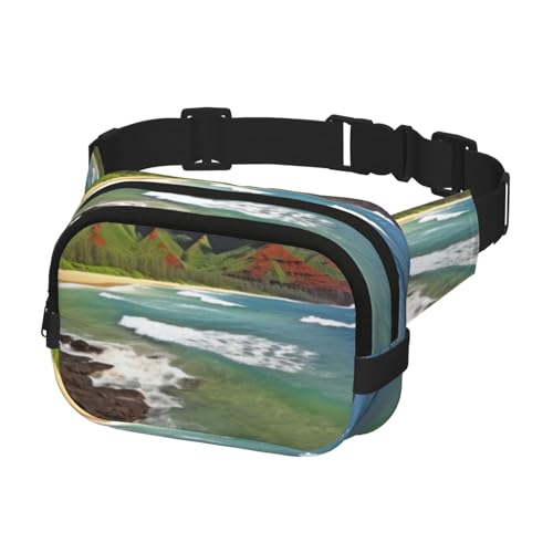 Sac banane Kauai noir taille unique avec sangles réglables pour homme et femme