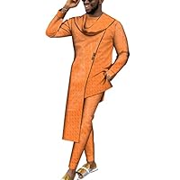 Completo da uomo africano Dashiki, 2 pezzi, elegante e di lusso