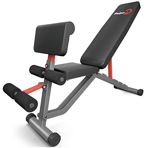 pelpo Weight Bench for Full Body Workout, Adjustable Strength Training Bench Press in Home Gym, Fast Folding Roman Chair Holds up to 660LBS, Gray