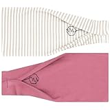 Maven Thread 4' Wide Workout Headbands for Women – Non-Slip Sweatbands for Gym, Running & Yoga (Aspen, 2 Pack)
