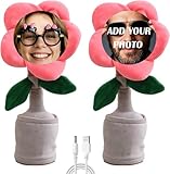 Dancing Flower with Custom Face,Gag Gifts,Dancing Repeating Rechargeable Flower Toy with Bluetooth Voice Mimicry,Flower with Face On It Custom Personalized Gifts(Pink)