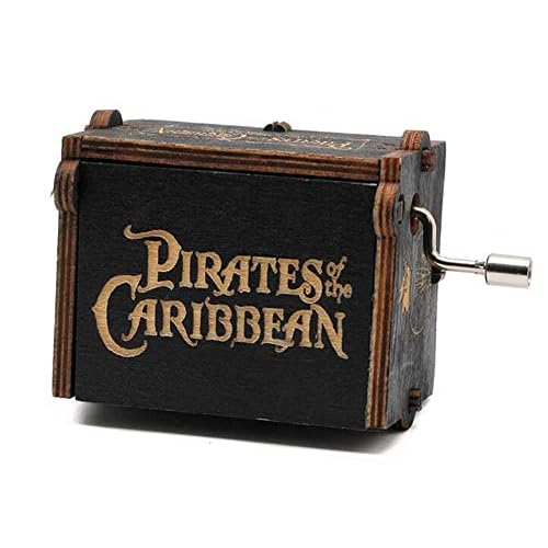 Cuzit Caja musical de madera con manivela de piratas del Caribe, regalo para cumpleaños, Navidad, día de San Valentín
