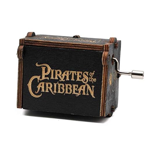 Cuzit Caja musical de madera con manivela de piratas del Caribe, regalo para cumpleaños, Navidad, día de San Valentín
