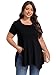 LARACE Womens Swing Tunic Tops Loose Fit Comfy Flattering T Shirt Black