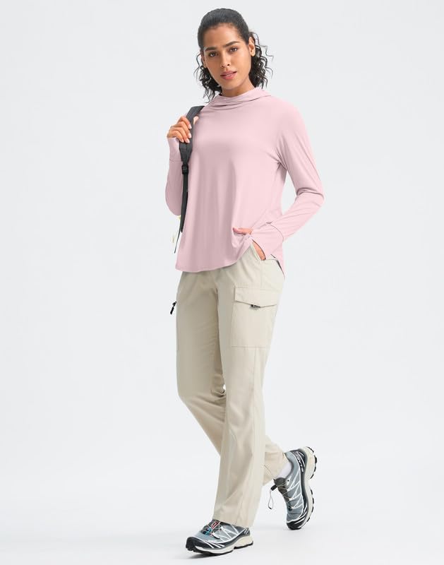 Pudolla Women's Sun Protection Shirt UPF 50+ Long Sleeve Lightweight UV Hoodie for Women Hiking Outdoor Fishing Summer - Image 6